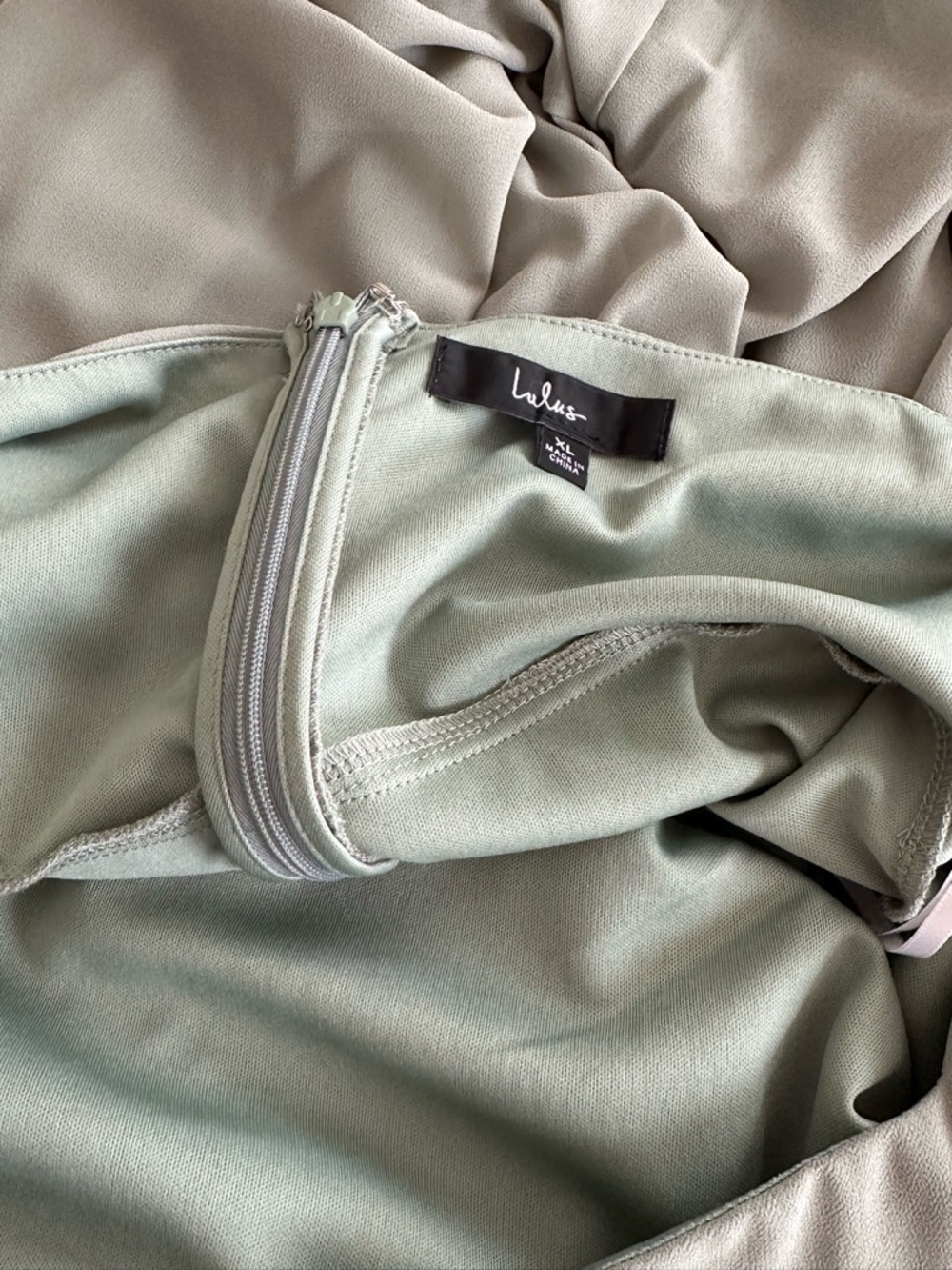 Lulu's Sage Green Maxi Dress with Slit XL - Picture 6 of 8